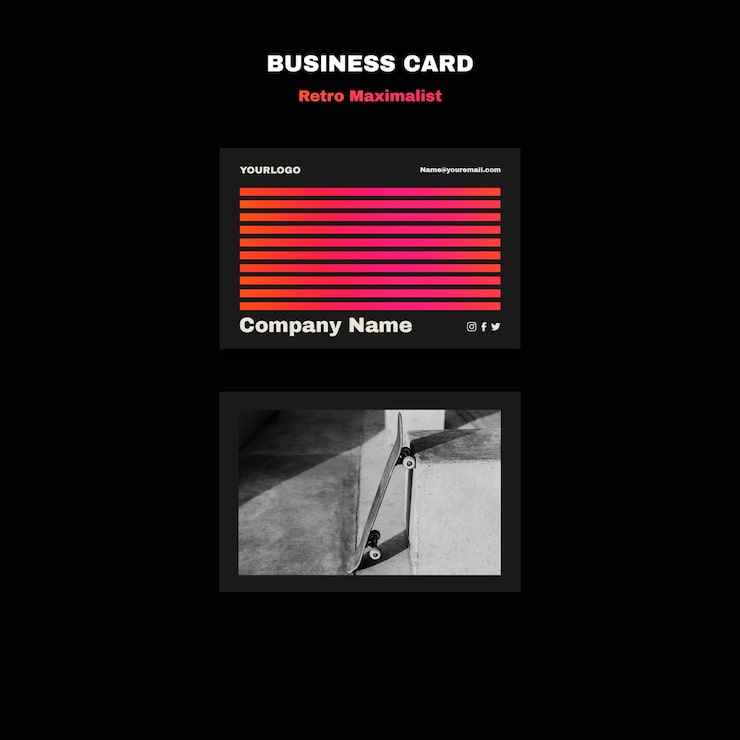 Retro maximalist business card template