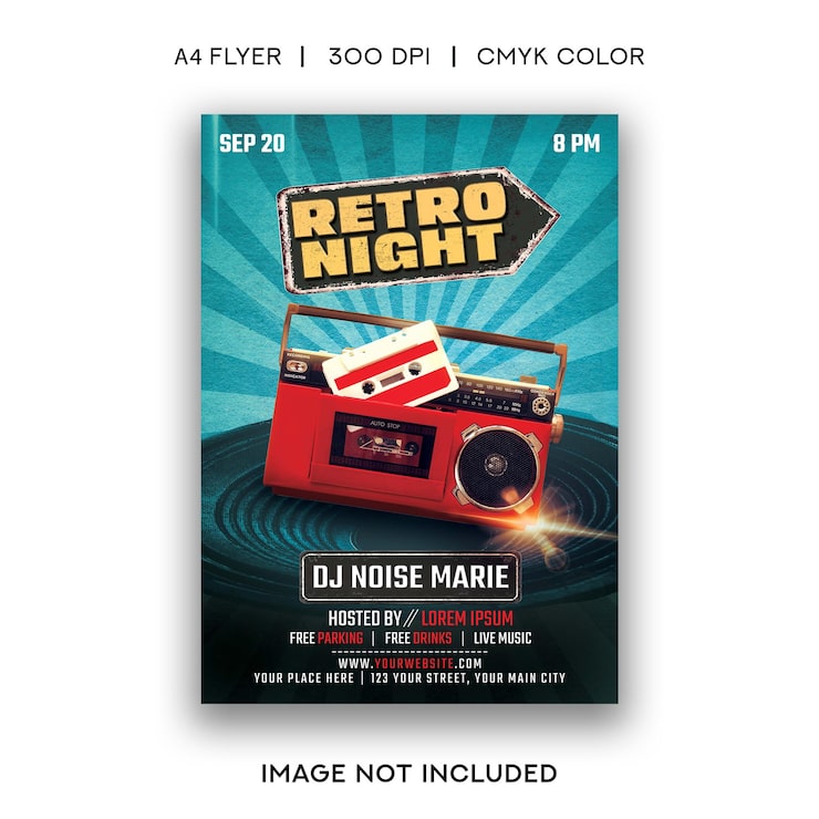 PSD retro nat fest flyer