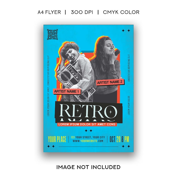 PSD retro nat fest flyer