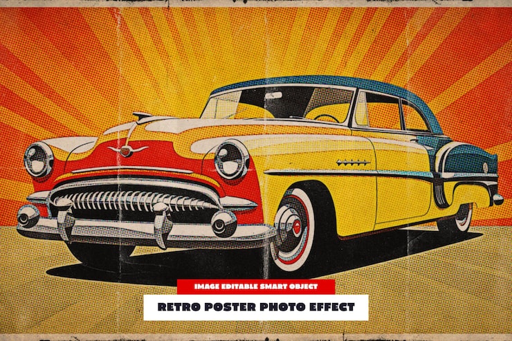 PSD retro plakat fotoeffekt