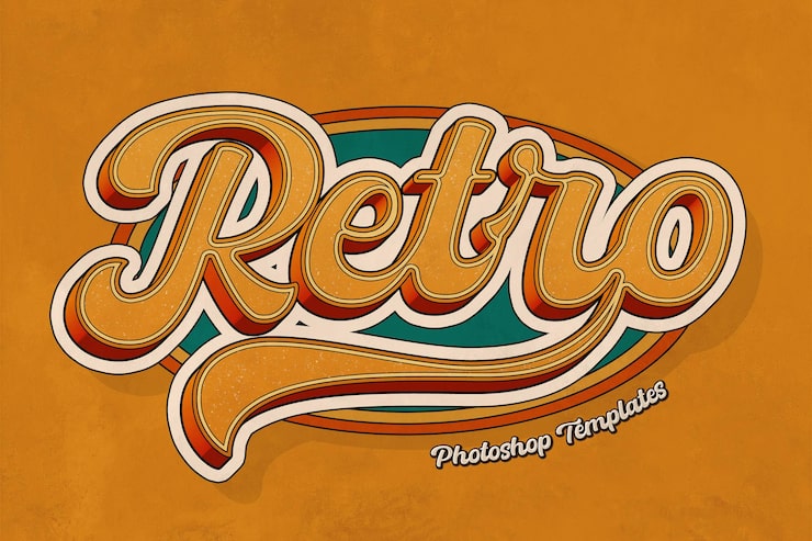 PSD retro teksteffekt psd-filer