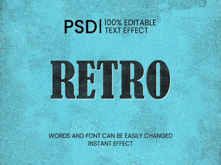 PSD retro teksteffekt psd-mal