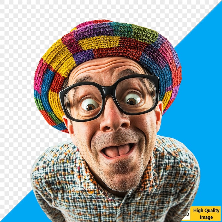 PSD rolig person porträtt humoristisk karaktär helkroppsporträtt roliga uttryck komisk person
