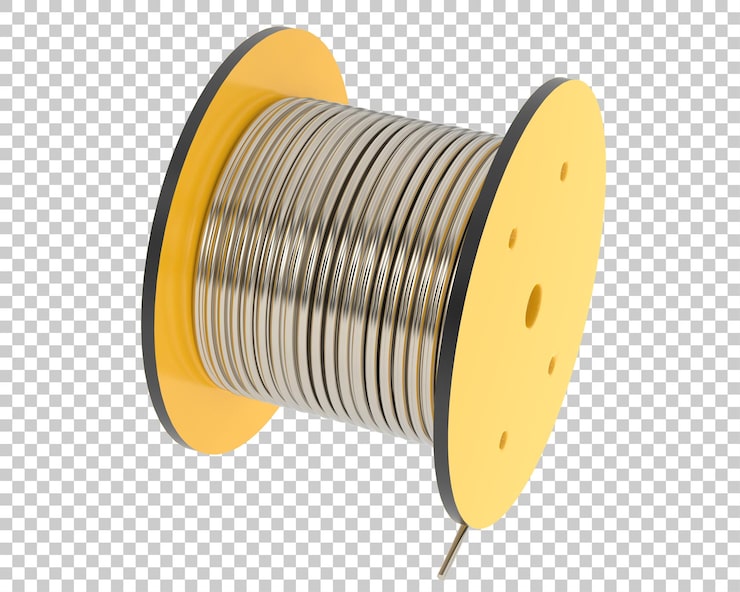 PSD şeffaf arka plan üzerinde kablo rulosu 3d render illüstrasyonu