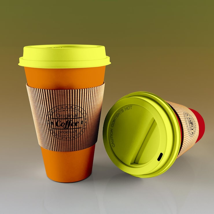 PSD simpel original scene papirkop emballage mockup