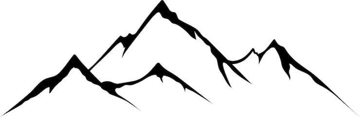 PSD skiss clip art av bergskedja
