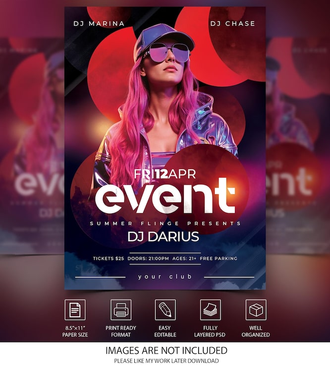 PSD sommerfest begivenheds flyer plakat