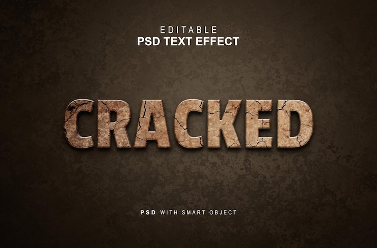 PSD spräckt texteffekt design