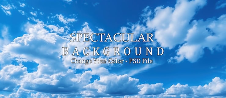 PSD 白天万里无云的湛蓝天空