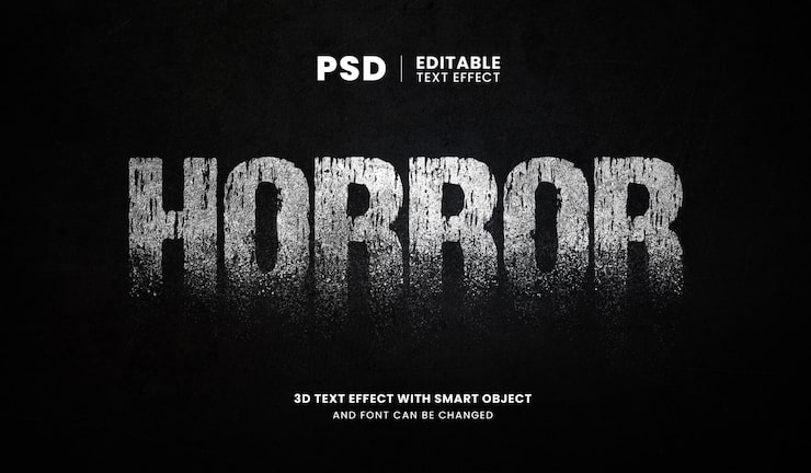 PSD styl efektu tekstu grozy