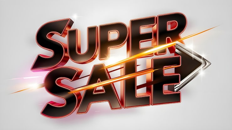 PSD szablon psd z efektem tekstu super sale