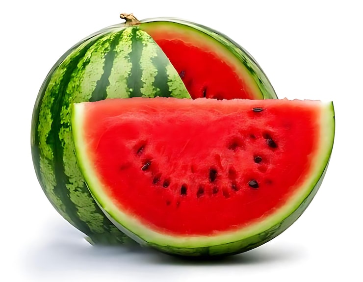 PSD vattenmelon isolerad på vit bakgrund urklipp