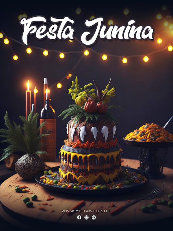 PSD vertikal plakat skabelon til festas juninas
