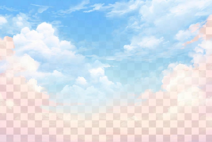 PSD 充满活力的梦幻天空云彩png叠加效果透明背景