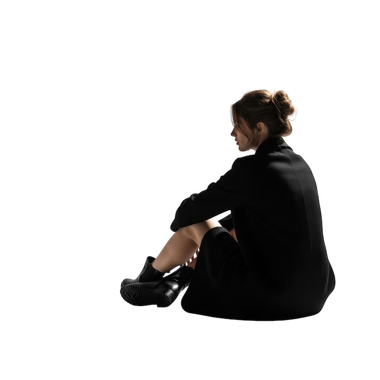PSD 冥想姿势的女性
