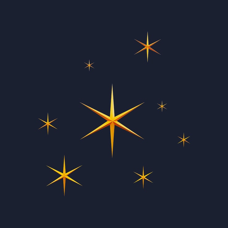 PSD zestaw ikon sparkling star 3d