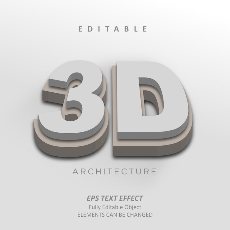Vector 3d-architectuur teksteffect