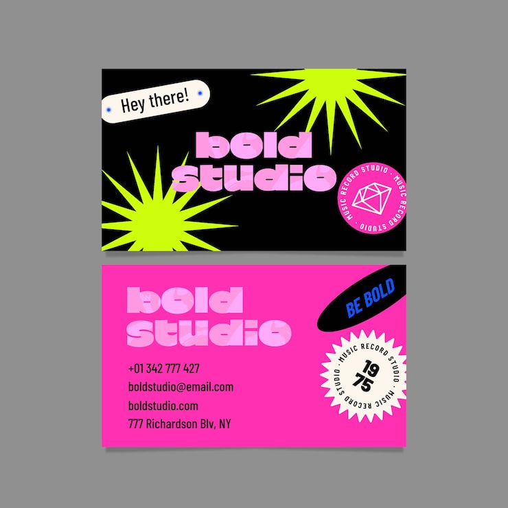 Bold studio business card design template
