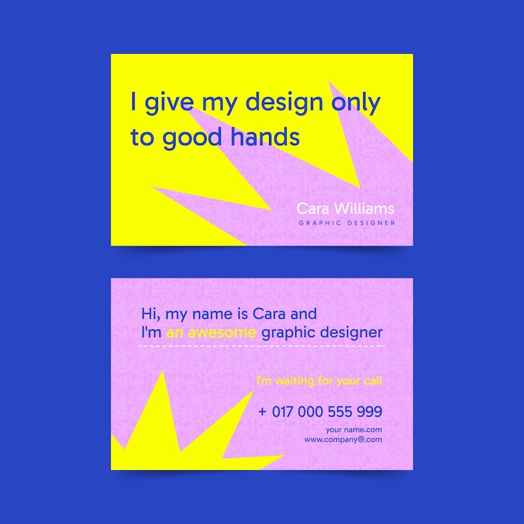 Flat design authentic business card design
