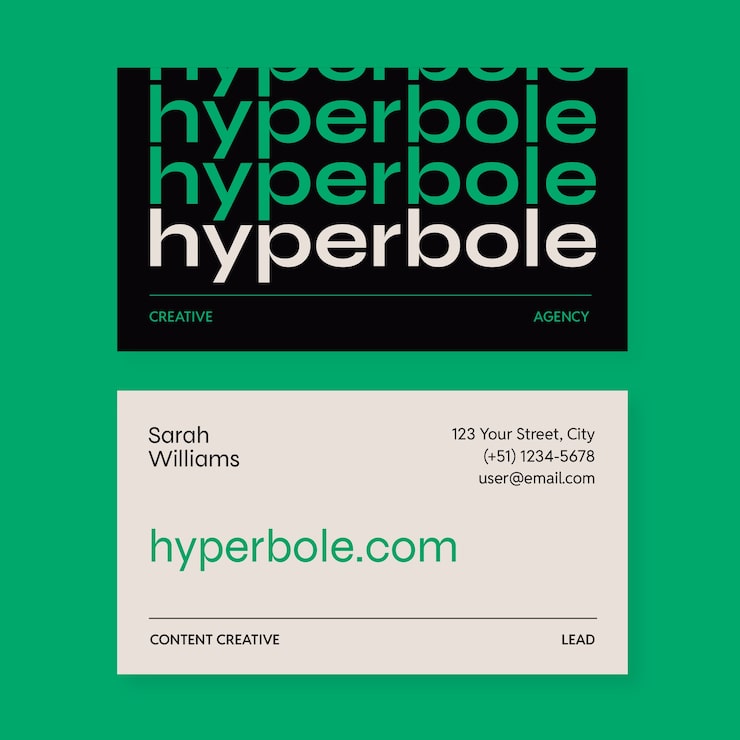 Flat minimalist horizontal business card template