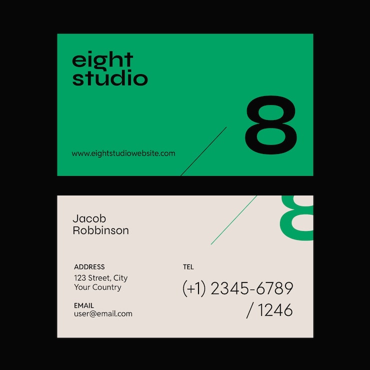 Flat minimalist horizontal business card template