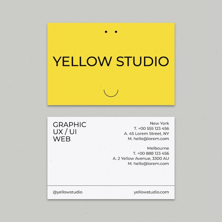 Hand drawn full side color business card