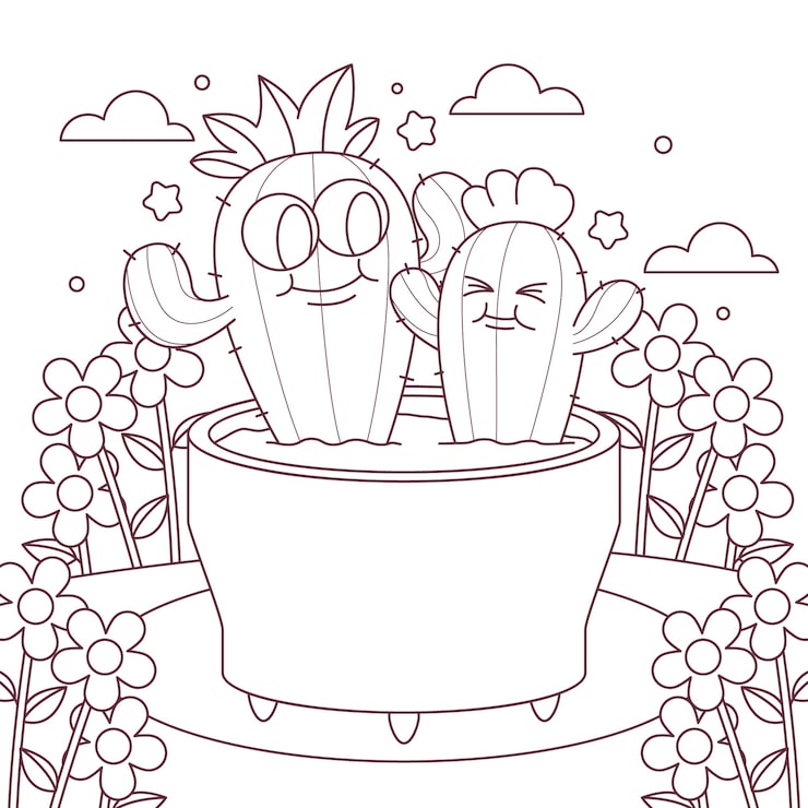 Hand drawn kawaii illustration