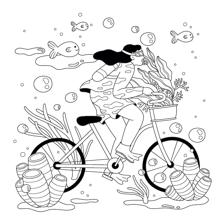 Underwater bicycle adventure: exploring the depths