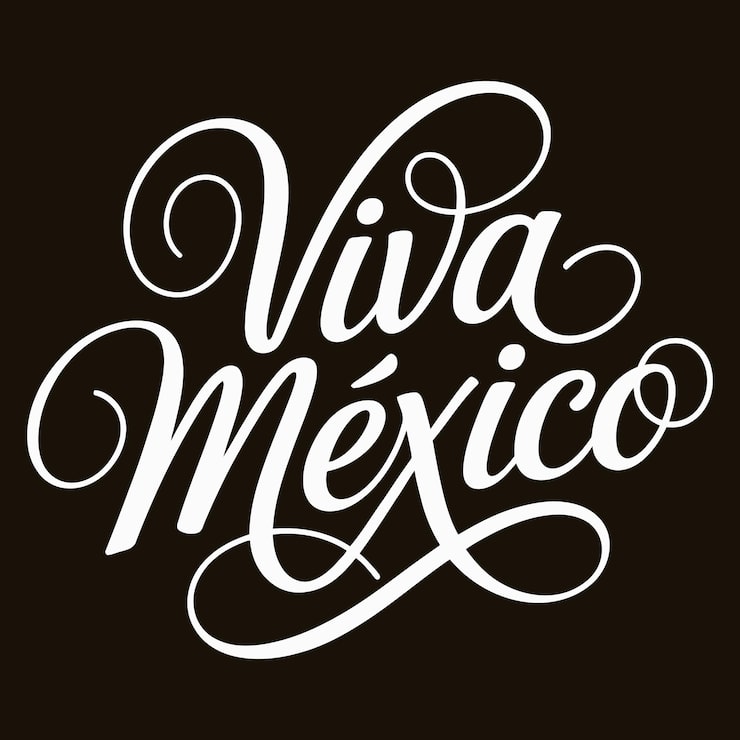 Вектор viva mexico праздничная каллиграфия с изображением счастливого кактуса в сомбреро, маракасов и перца чили