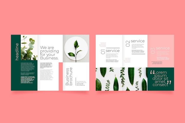 Voor- en achterblad driebladige brochure