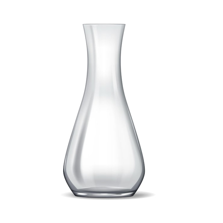 Vektor elegant buet glasvase med en smal åbning