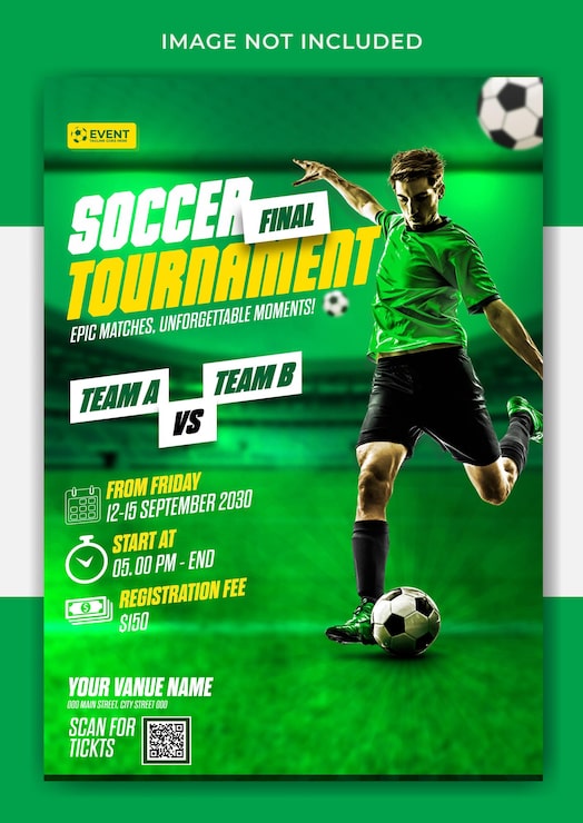 Vektor flyer til fodboldturnering