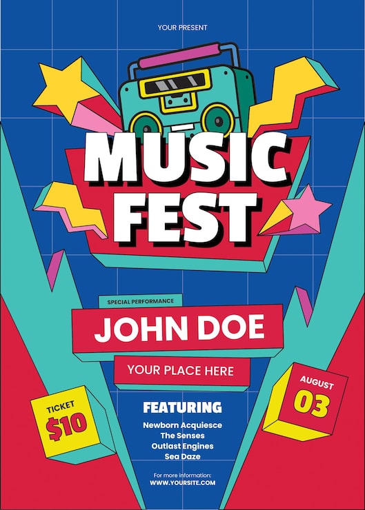 Vektor flyer til musikfestival