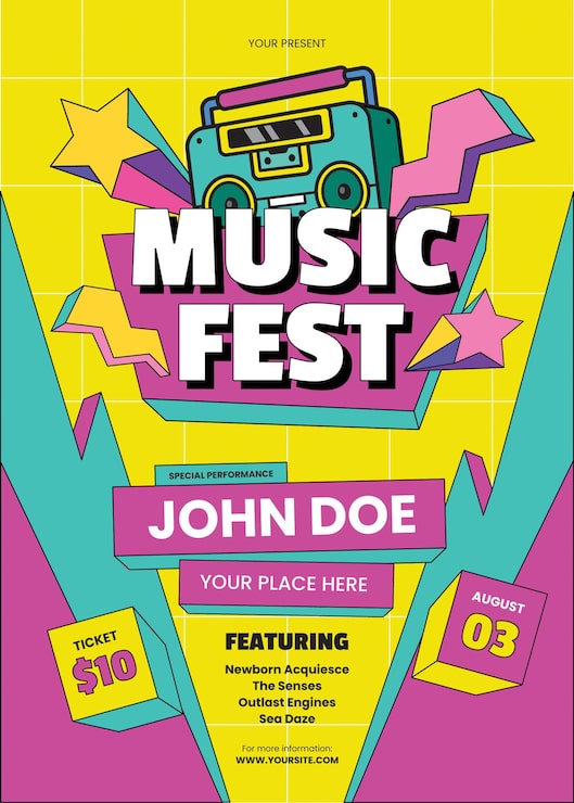 Vektor flyer til musikfestival
