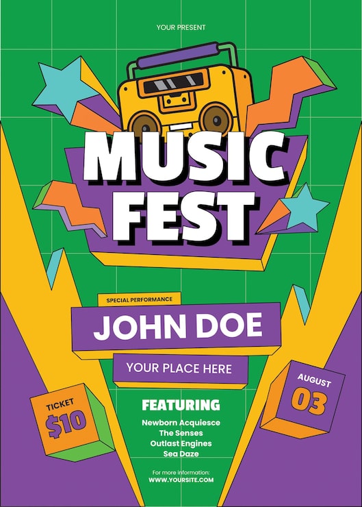 Vektor flyer til musikfestival