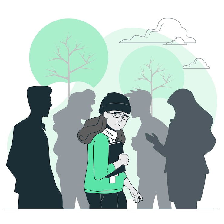 Vektor illustration af social angst