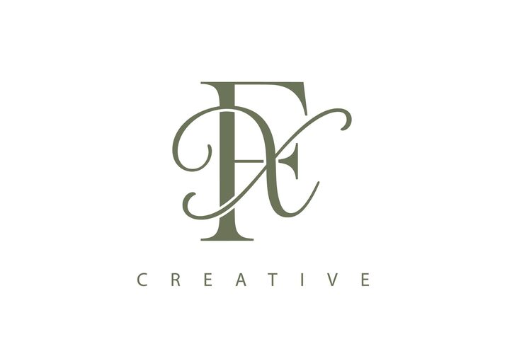 Vektör klasik fx monogram düğün logosu şablonu