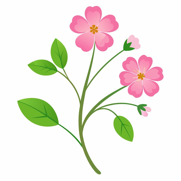 Vektor kreativt botanisk sæt med blomsterdesign på en hvid baggrund