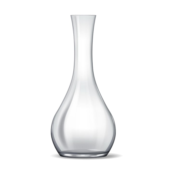 Vektor moderne transparent glasvase med kunstneriske kurver