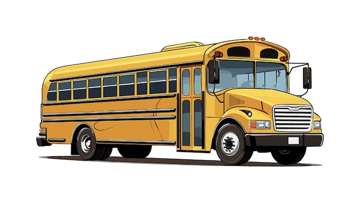 Vektor skolbussillustration isolerad på vit bakgrund
