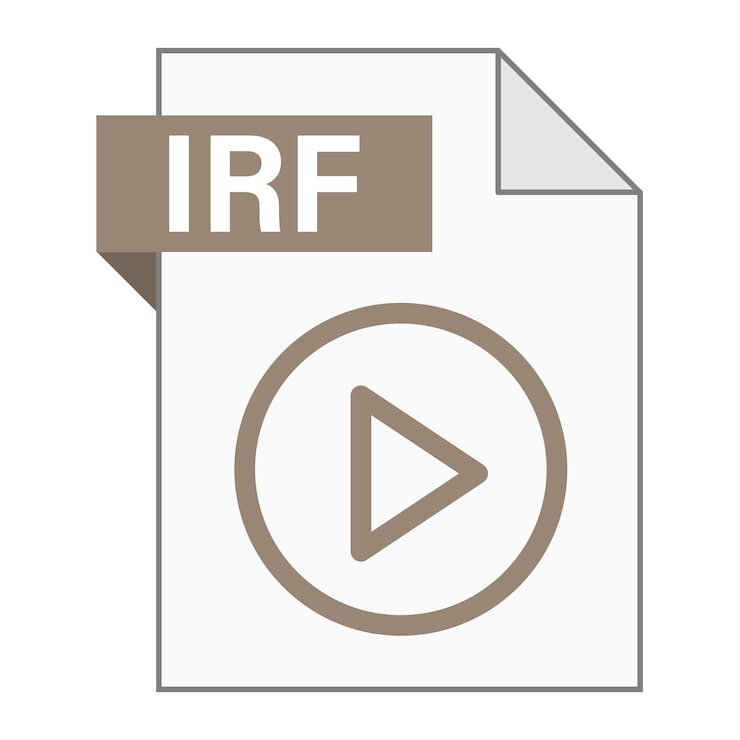 Vektör web için irf dosya ikonu modern düz tasarımı