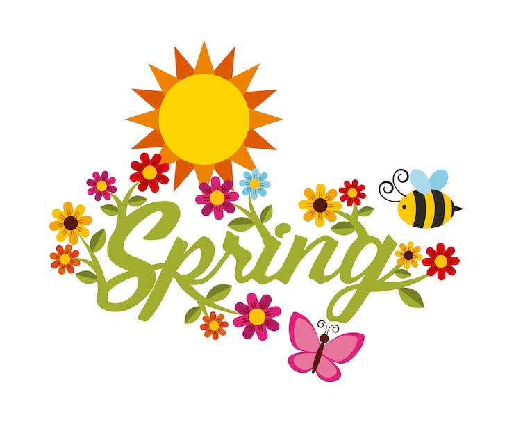 Vektor vakre blomster, bie og sol-ikon