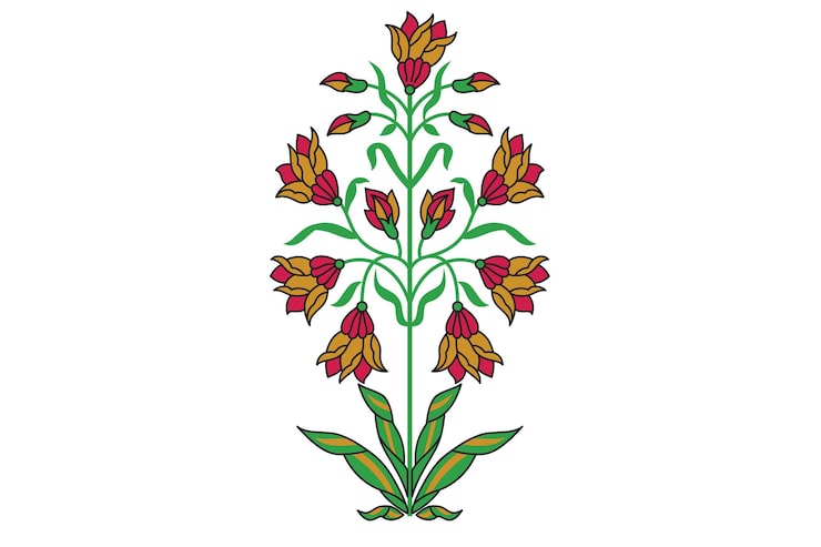 Vektori piirros kukasta, jossa lukee quot the name of the quot tulip quot