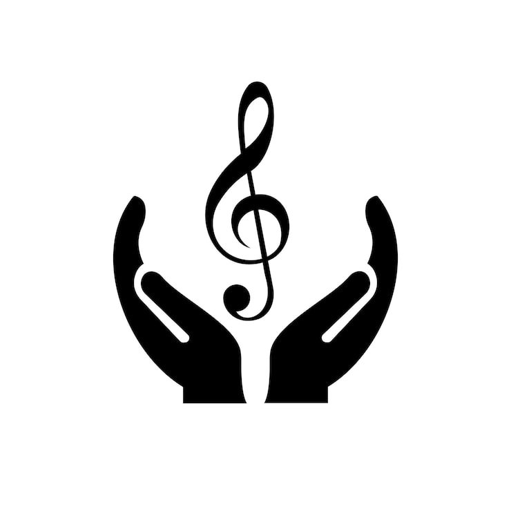 Projekt logo Hand Music Logo Music Tune z wektorem koncepcji Hand Projekt logo Hand and Music