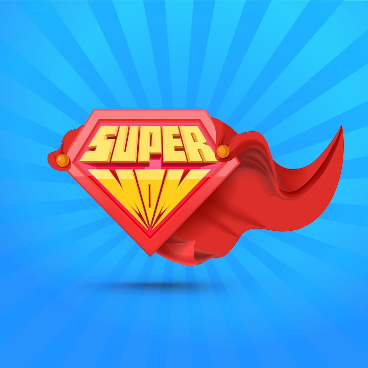 Wektor super mama. logo supermom. koncepcja dzień matki. matka superbohatera.