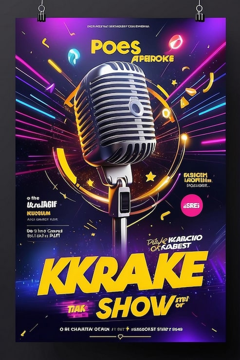 Zdjęcie podcast talk show lub karaoke premium flyer i szablon postów w mediach społecznościowych