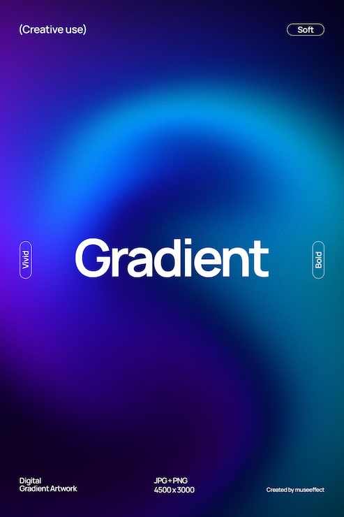 PSD áp phích gradient xanh lam và tím sống động