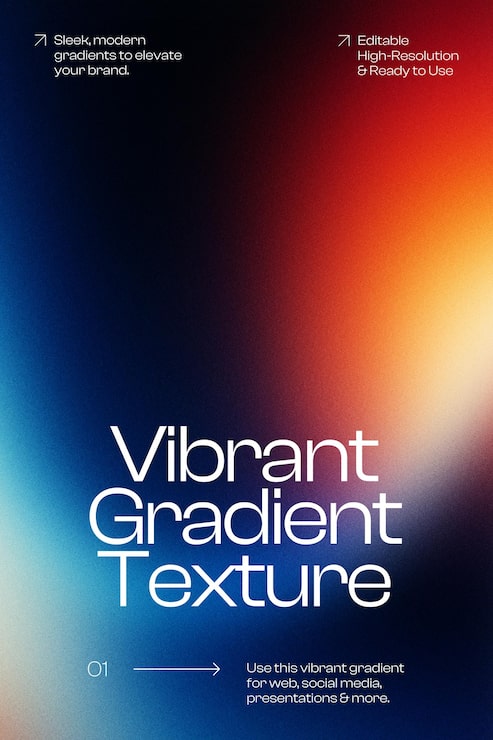 PSD áp phích kết cấu gradient rực rỡ cho web và phương tiện truyền thông xã hội
