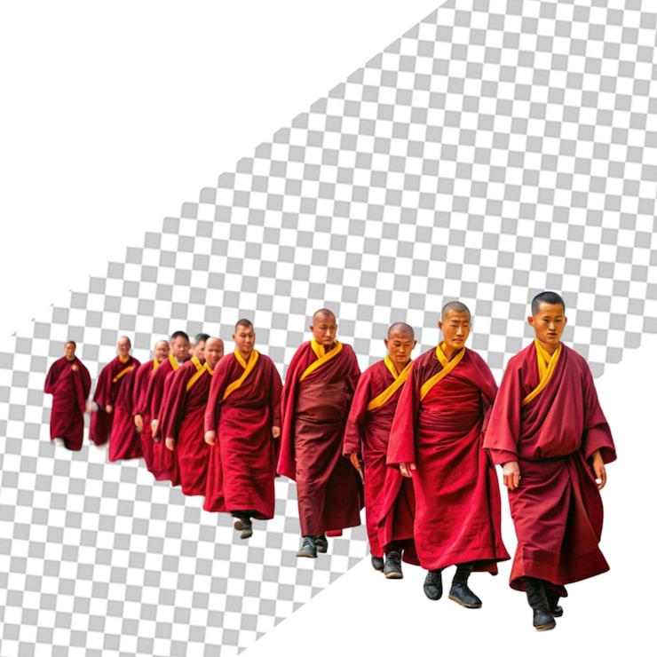 PSD ba nhà sư phật giáo trong đền thờ
