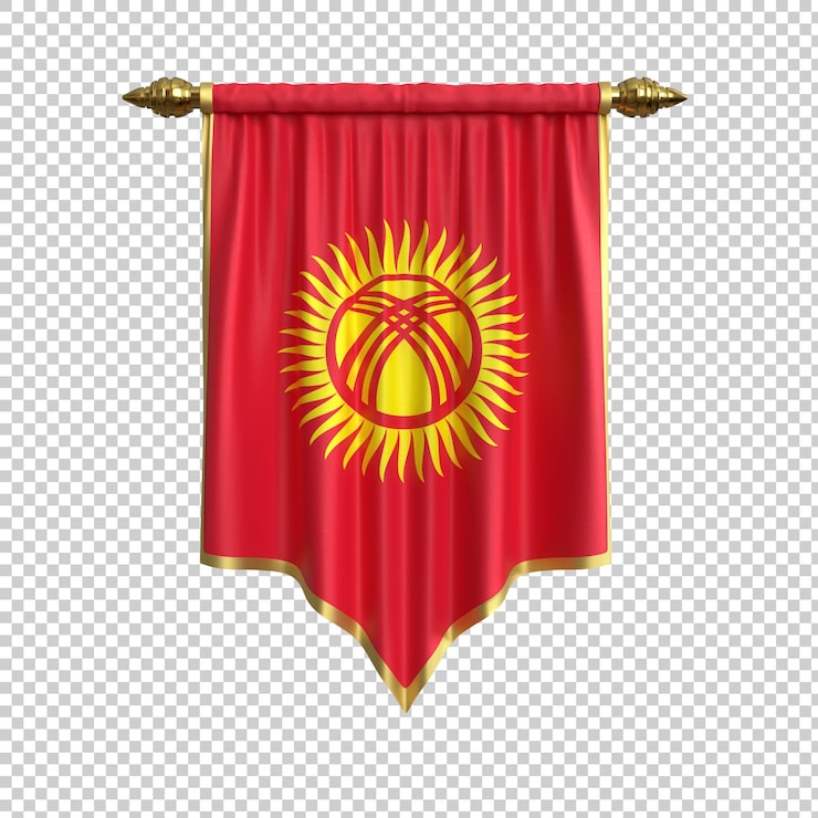 PSD biểu ngữ cờ treo của kyrgyzstan.